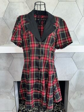 DOLLS KILL CURRENT MOOD DEVIL YOU DON'T EXIST PLAID MINI DRESS Size XXL